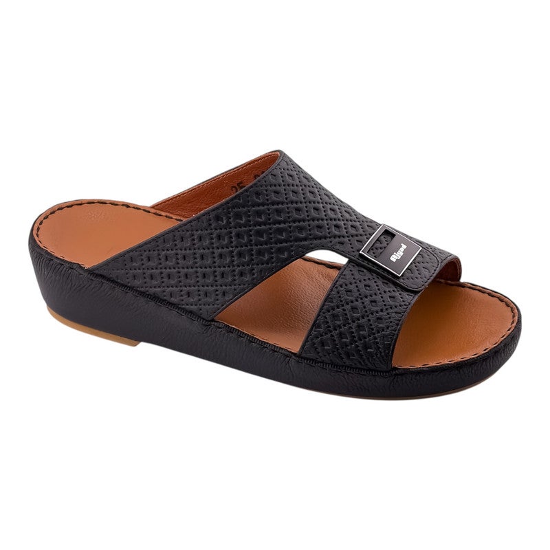 AJYAD Handmade Arabic Sandals For Men | Outdoor Mens Slippers | Everyday Flip Flops Open Toe | Arabic Genuine Shamwa Leather | New Design | Tan Footbed | Comfortable & LightWeight - Image 1